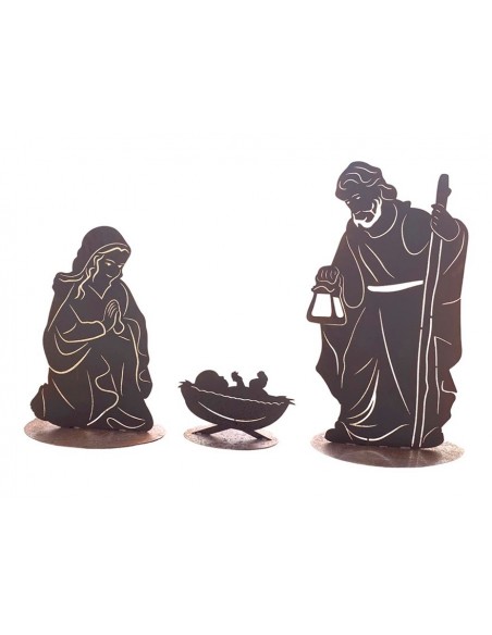 Weihnachtsdeko Jesuskind - Breite 50 cm - Krippen Figur - Heilige Familie - massiv 3 mm Materialstärke Jesus Kind auf einer Stan