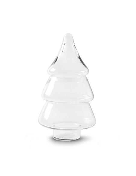 Weihnachtsdeko im Glas - Deko Glas für Weihnachten Glas Weihnachtsbaum Höhe 28 cm Ø 16 cm - 2-teilig - Weihnachtsdeko im Glas We