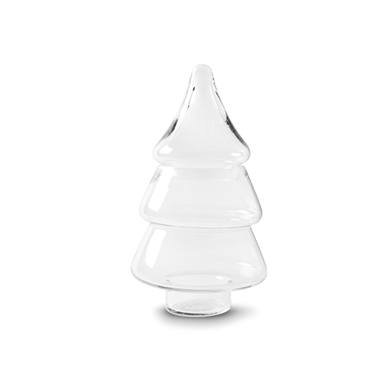 Weihnachtsdeko im Glas - Deko Glas für Weihnachten Glas Weihnachtsbaum Höhe 28 cm Ø 16 cm - 2-teilig - Weihnachtsdeko im Glas We