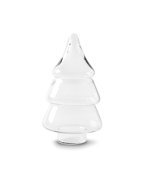 Weihnachtsdeko im Glas - Deko Glas für Weihnachten Glas Weihnachtsbaum Höhe 28 cm Ø 16 cm - 2-teilig - Weihnachtsdeko im Glas We