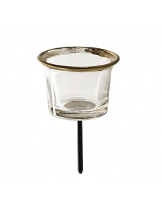 Kerzenteller Teelichthalter - Joy - mit goldenem Rand - edles Teelicht Ø 6 cm Edler Kerzenhalter mit goldenem Rand.
Höhe 4,5