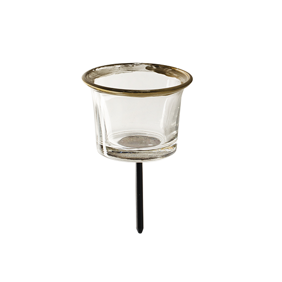 Kerzenteller Teelichthalter - Joy - mit goldenem Rand - edles Teelicht Ø 6 cm Edler Kerzenhalter mit goldenem Rand.

Höhe 4,5 