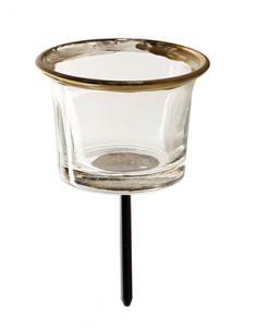 Kerzenteller Teelichthalter - Joy - mit goldenem Rand - edles Teelicht Ø 6 cm Edler Kerzenhalter mit goldenem Rand.
Höhe 4,5  2