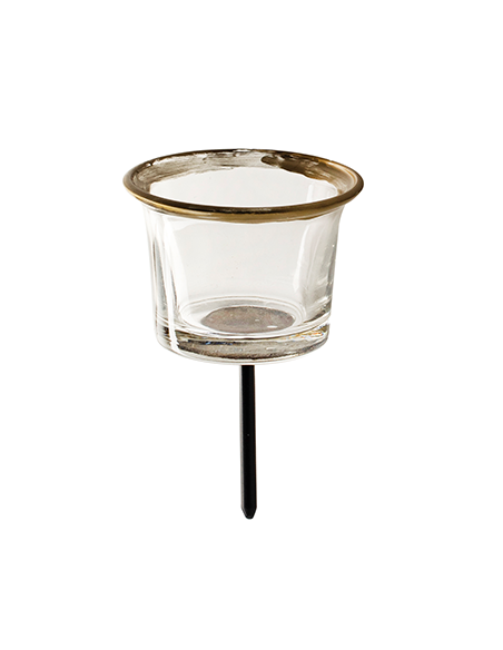 Kerzenteller Teelichthalter - Joy - mit goldenem Rand - edles Teelicht Ø 6 cm Edler Kerzenhalter mit goldenem Rand.

Höhe 4,5 