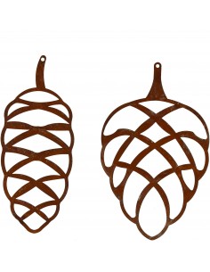 Deko zum Hängen Tannenzapfen zum Hängen - Höhe 20 cm - Breite 12 cm - Variante B - Deko Zapfen Deko Tannenzapfen zum Hängen für  2