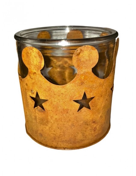 Deko Kronen aus Metall Windlicht Krone mit Sterne inkl. Glas - 10 cm Ø Schönes Windlicht zum Beleuchten für Kerzen. Der Boden is Deko Kronen aus Metall Windlicht Krone mit Sterne inkl. Glas - 10 cm Ø Schönes Windlicht zum Beleuchten für Kerzen. Der Boden is