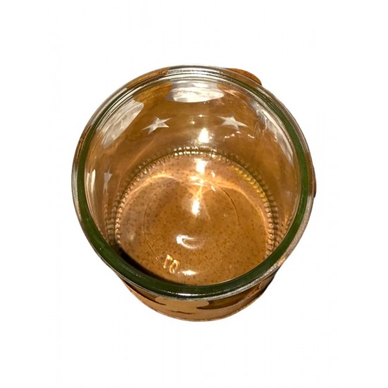 Deko Kronen aus Metall Windlicht Krone mit Sterne inkl. Glas - 10 cm Ø Schönes Windlicht zum Beleuchten für Kerzen. Der Boden is