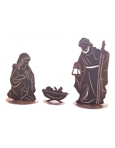 Weihnachtsdeko Krippenfiguren - Jesuskind - Maria - Josef - Krippenszene Hl. Familie - Set - massiv 3 mm dick Maße:
Maria: Höhe