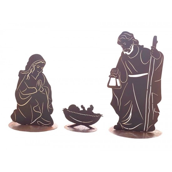 Weihnachtsdeko Krippenfiguren - Jesuskind - Maria - Josef - Krippenszene Hl. Familie - Set - massiv 3 mm dick Maße:
Maria: Höhe