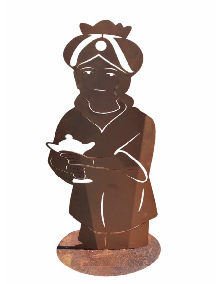 Weihnachtsdeko König 3 Höhe 120 cm - Krippen Figur - Heilige Drei Könige auf Standplatte - massiv 3 mm Materialstärke König 3 au