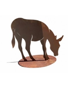 Weihnachtsdeko Esel auf Platte - Höhe 76 cm - Krippen Figur - Krippenszene Hl. Familie - massiv 3 mm Materialstärke Esel zum Ste
