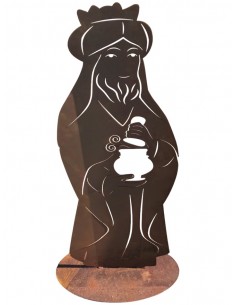 Weihnachtsdeko Die Heiligen 3 Könige - Krippen Figuren - Heilige Familie - massiv 3 mm Materialstärke - Set Maße:
König 1: Hö 2