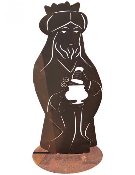 Weihnachtsdeko Die Heiligen 3 Könige - Krippen Figuren - Heilige Familie - massiv 3 mm Materialstärke - Set Maße:

König 1: Hö