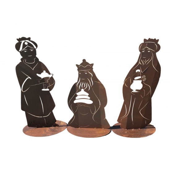 Weihnachtsdeko Die Heiligen 3 Könige - Krippen Figuren - Heilige Familie - massiv 3 mm Materialstärke - Set Maße:

König 1: Hö