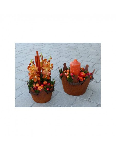 Deko Kronen aus Metall XL Pflanzkrone 40 cm Durchmesser - Höhe 28 cm 
große Deko Krone aus Metall mit Rostdesign
Höhe 28cm
Ø 