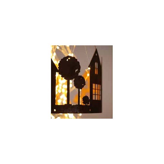 Lichthäuser als Windlicht Haus Lichthäuser Deko Ring 35 cm Ø - Lichthaus zum Stellen und Aufhängen 
Ø 35 cm
Höhe 20 cm
