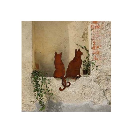 Gartendeko Rost Kantenhocker Katze B seitlich - Höhe 55 cm - Katzendeko Metall 
in Kombination mit der Katze B, ensteht eine wu