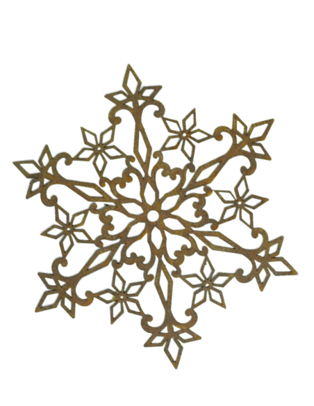 Weihnachtsdeko Metall Schneekristall C 1 - 23cm Ø als Winter und Weihanchtsdeko Dekorativer Schneekristall C1 für Haustüre, Fens