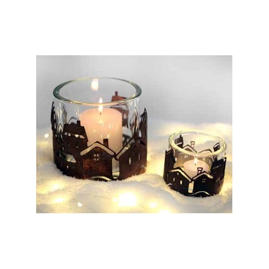 Deko Ringe Häuserring Ø 12 cm 
Edelrost Häuserring - Verwendbar mit Teelicht oder Kerze zur stimmungsvollen Dekoration.
Durchm