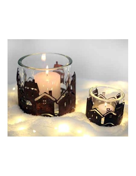 Deko Ringe Häuserring Ø 12 cm 
Edelrost Häuserring - Verwendbar mit Teelicht oder Kerze zur stimmungsvollen Dekoration.
Durchm