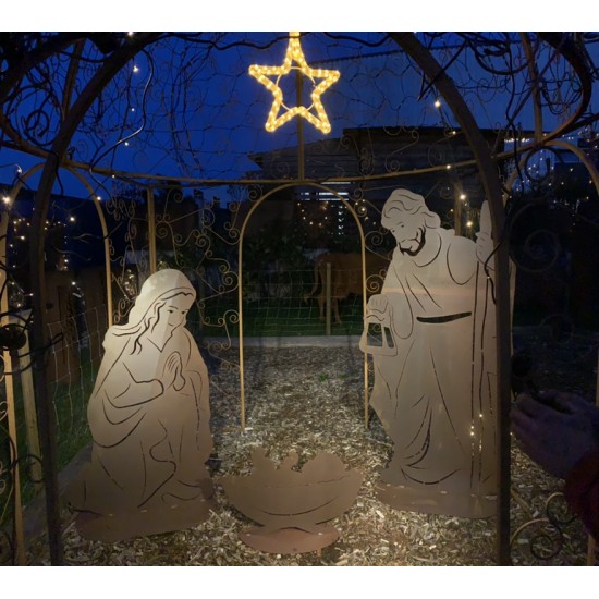 lebensgroße Krippenfiguren aus Metall für den Garten hlg. Maria aus Krippenszene lebensgroß 