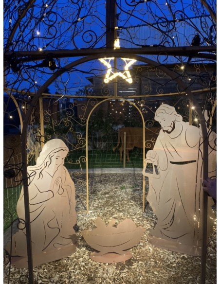 lebensgroße Krippenfiguren aus Metall für den Garten hlg. Maria aus Krippenszene lebensgroß 