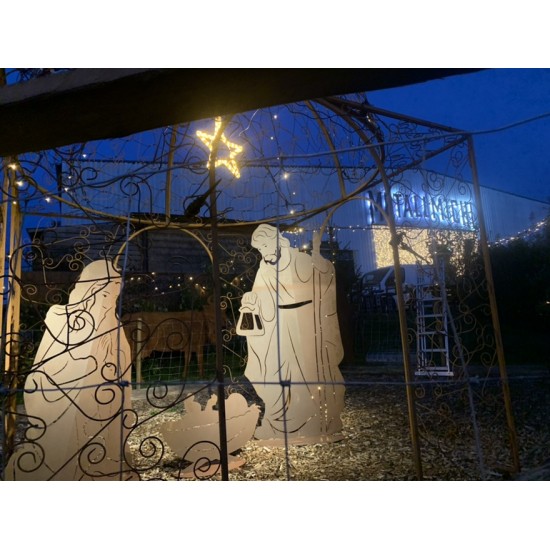 lebensgroße Krippenfiguren aus Metall für den Garten 180 cm hohe lebensgroße Krippenfiguren - Christkind - Maria - Josef - Kripp