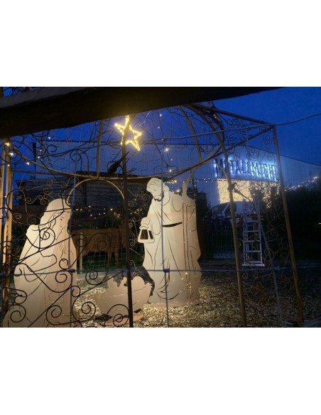 lebensgroße Krippenfiguren aus Metall für den Garten 180 cm hohe lebensgroße Krippenfiguren - Christkind - Maria - Josef - Kripp