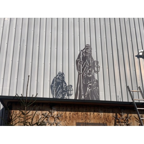 lebensgroße Krippenfiguren aus Metall für den Garten Lebensgroße Krippenfigur - Höhe 180 cm - Heilige Familie mit Josef - Maria 