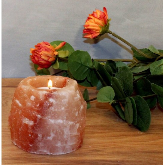 Kerzenhalter Teelichthalter - Rock - Salzkristall - ca. 400 g 
40-mm-Bohrung
400 g
