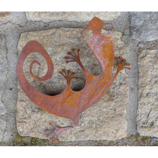 Gartendekoration Echse Metall