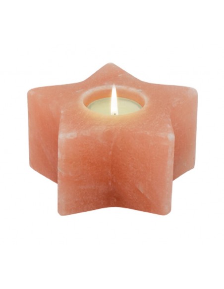 Start Teelichthalter Stern - Salzkristall - Höhe 5 cm - Breite/Tiefe 11 cm 