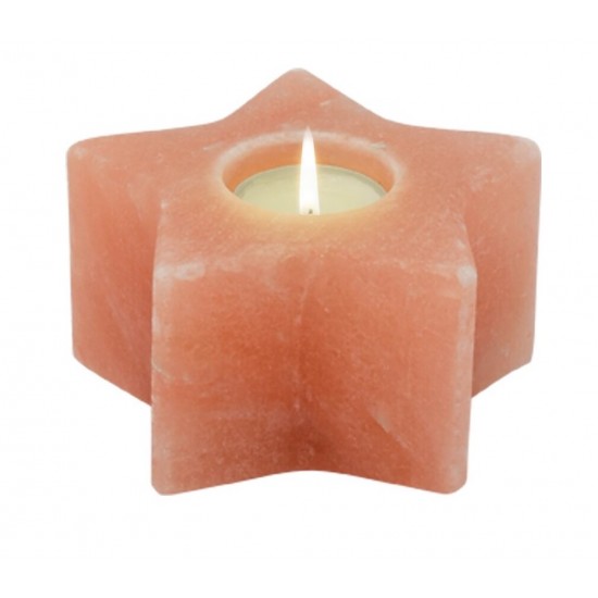 Start Teelichthalter Stern - Salzkristall - Höhe 5 cm - Breite/Tiefe 11 cm 