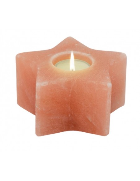 Start Teelichthalter Stern - Salzkristall - Höhe 5 cm - Breite/Tiefe 11 cm 