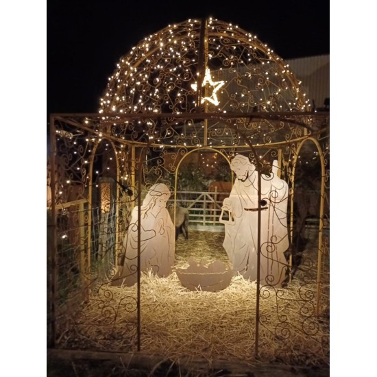 lebensgroße Krippenfiguren aus Metall für den Garten 180 cm hohe lebensgroße Krippenfiguren - Christkind - Maria - Josef - Kripp