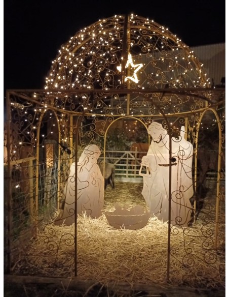 lebensgroße Krippenfiguren aus Metall für den Garten 180 cm hohe lebensgroße Krippenfiguren - Christkind - Maria - Josef - Kripp