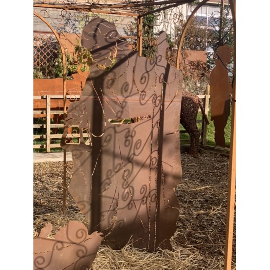 lebensgroße Krippenfiguren aus Metall für den Garten 180 cm hohe lebensgroße Krippenfiguren - Christkind - Maria - Josef - Kripp