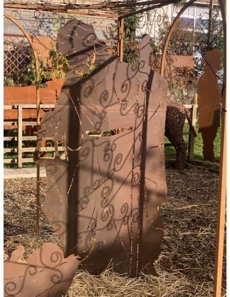 lebensgroße Krippenfiguren aus Metall für den Garten 180 cm hohe lebensgroße Krippenfiguren - Christkind - Maria - Josef - Kripp