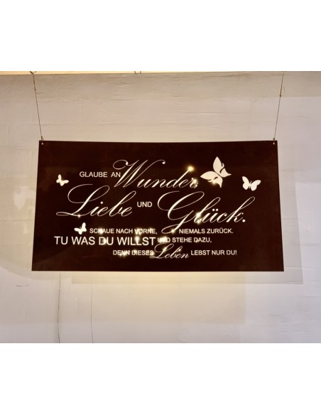 rostige Spruchtafeln Glaube an Wunder, Liebe und Glück... XL