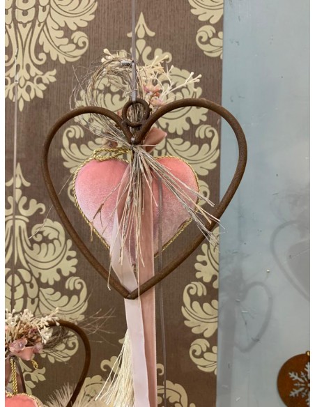 Herz mittel zum Hängen - Höhe 18 cm - Drahtherz