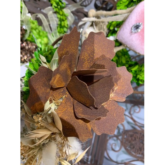 Deko Rose gebogen zum Stecken - Höhe 45 cm