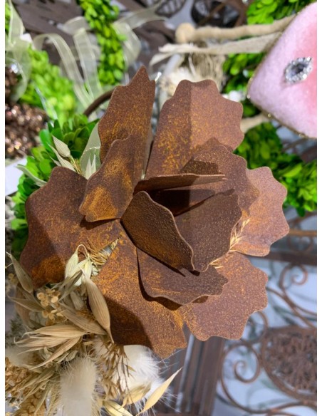 Deko Rose gebogen zum Stecken - Höhe 45 cm