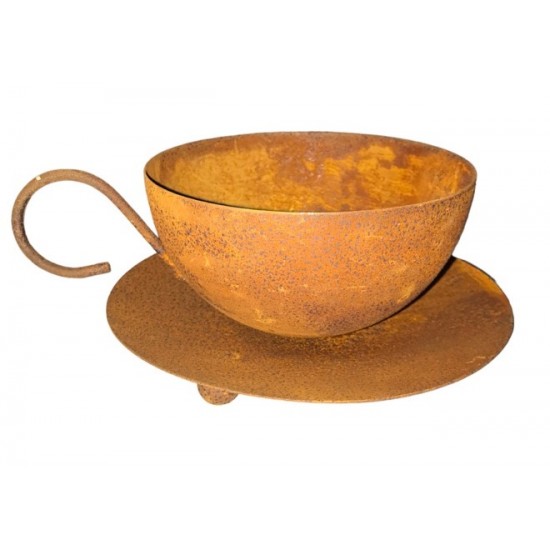 Pflanzgefäße + Schalen + Kronen Tasse mit Unterteller als Pflanzschale - Ø 12 cm -  auf Standkugeln - klein Diese runde Tasse mi