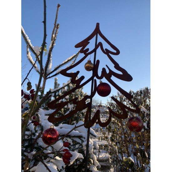 Winterdeko Skizzen Weihnachtsbaum - Breite 40 cm - Höhe 120 cm - Gartenstecker Bleistiftzeichnung Dieser niedliche Weihnachtsbau