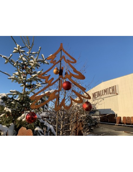Winterdeko Skizzen Weihnachtsbaum - Breite 40 cm - Höhe 120 cm - Gartenstecker Bleistiftzeichnung Dieser niedliche Weihnachtsbau