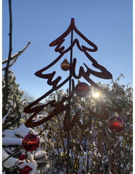 Winterdeko Skizzen Weihnachtsbaum - Breite 40 cm - Höhe 120 cm - Gartenstecker Bleistiftzeichnung Dieser niedliche Weihnachtsbau