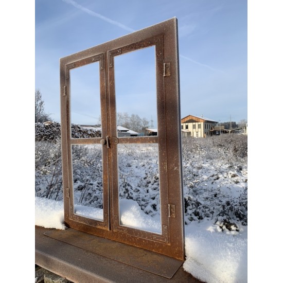 Frühling / Ostern Deko Fenster aus Edelrost  80 x 60 cm Eine ganz besondere Deko Idee für Ihre Garten: Unser rostiges Deko Fenst