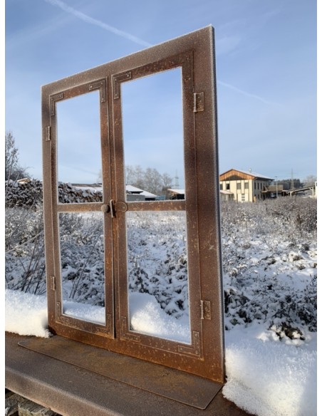 Frühling / Ostern Deko Fenster aus Edelrost  80 x 60 cm Eine ganz besondere Deko Idee für Ihre Garten: Unser rostiges Deko Fenst