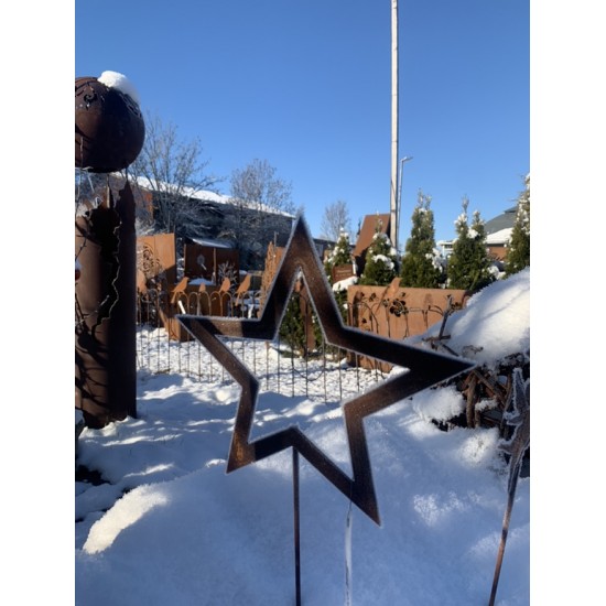 Sterne - Weihnachtstern Deko Dekostern Gartenstecker offen symmetrisch, Stern Ø 25 cm zzgl. Stab 35-50 cm Dekorativer Sternsteck