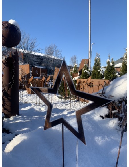 Sterne - Weihnachtstern Deko Dekostern Gartenstecker offen symmetrisch, Stern Ø 25 cm zzgl. Stab 35-50 cm Dekorativer Sternsteck